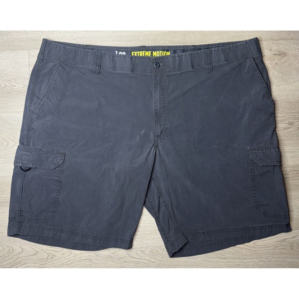 Lee Extreme Motion Cargo Shorts Mens 48 Gray Performance Series Stretch Casual - Picture 2 of 6